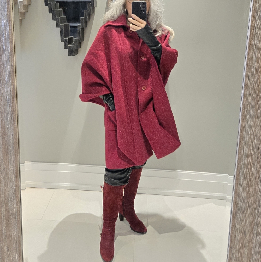 HOURIHAN Irish Wool Cape Coat MED